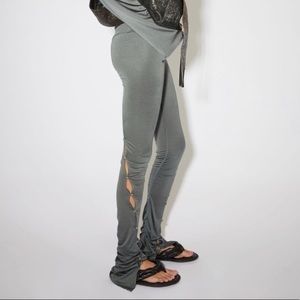 Acne Studios AW21 Runway Embellished Leggings in Grey. Size XSmall.